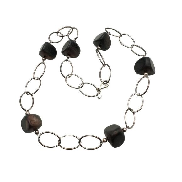 Silpada Womens Necklace N1359 Retired Ebony Wood Sterling Silver - Picture 3 of 4